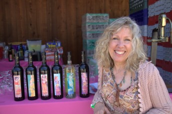 Jeannie with various wines/labels