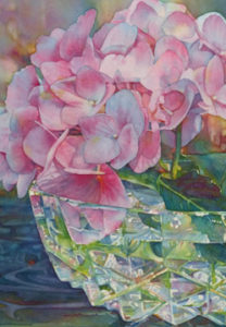 Pink Hydrangea in Cut Glass Bowl 2014