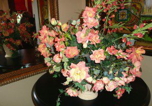 Beautiful flowers add to the rich ambience of Annette Young's Pre-Release party