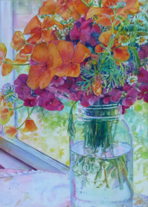 Spring Wildflowers c2013 Arches 140 lb cold press paper.